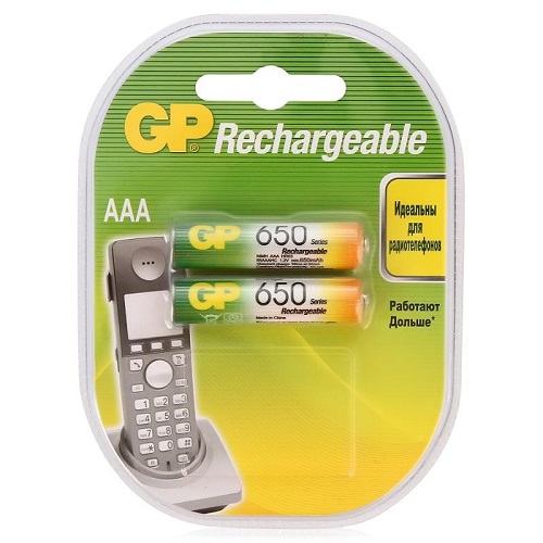 

Аккумулятор GP 65AAAHC 1.2V, 650mAh, 2шт, size AAA, 65AAAHC