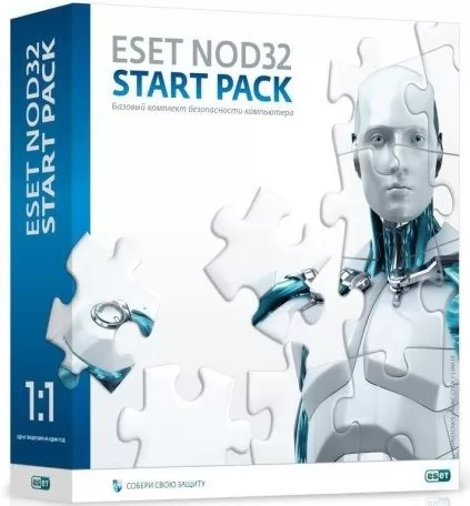 Eset NOD32 Start Pack базовый комплект безопасности компьютера,  лицензия на 1 год на 1ПК (коро