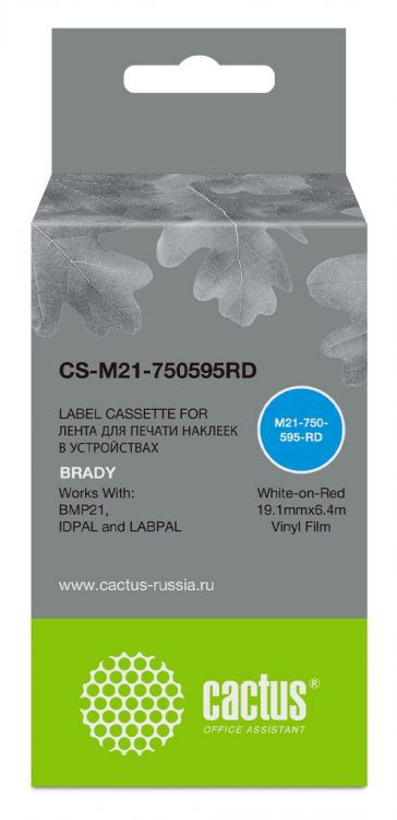 Картридж Cactus CS-M21-750595RD белый для Brady BMP21-PLUS, BMP21-LAB