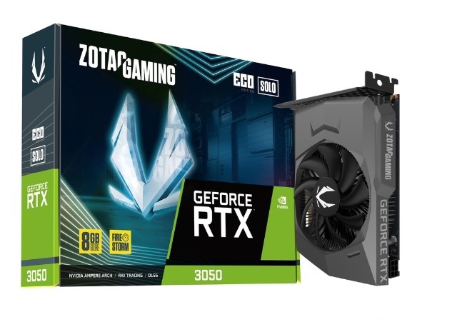 

Видеокарта PCI-E Zotac GeForce RTX 3050 ECO SOLO (ZT-A30500R-10L) 8GB GDDR6 128bit 8nm 1552/14000MHz 3*DP/HDMI RTL, GeForce RTX 3050 ECO SOLO (ZT-A30500R-10L)