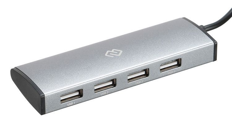 

Разветвитель USB 3.1 Digma HUB-4U2.0-UC-DS 4*USB 2.0, серебристый, HUB-4U2.0-UC-DS