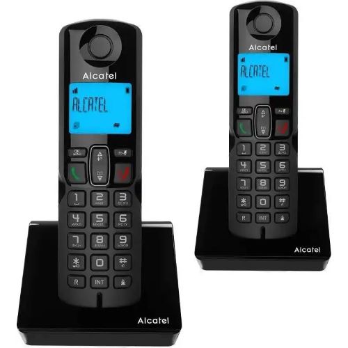 цена Радиотелефон Alcatel S250 Duo ru black ATL1426120 черный (труб. в компл.:2шт) АОН