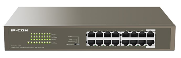 

Коммутатор неуправляемый IP-Com G1116P-16-150W 16*10/100/1000 Мбит/с Base-T RJ45 (данные/питание), PoE на один порт 30 Вт, на всё устройство 135 Вт, G1116P-16-150W