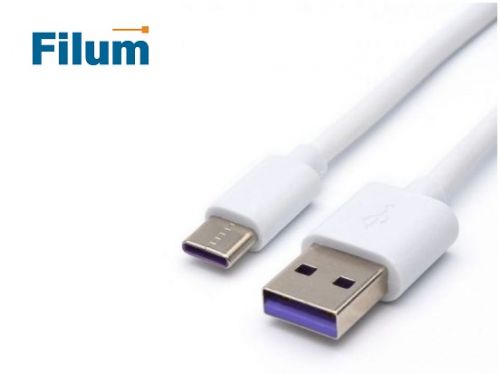 Кабель интерфейсный USB 2.0-Type C Filum FL-U2TC1M цвет белый, 1м