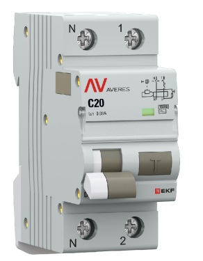 

Автомат дифференциальный EKF rcbo10-1pn-20C-30-ac-av DVA-10 1P+N 20А (C) 30мА (AC) 10кА AVERES, rcbo10-1pn-20C-30-ac-av