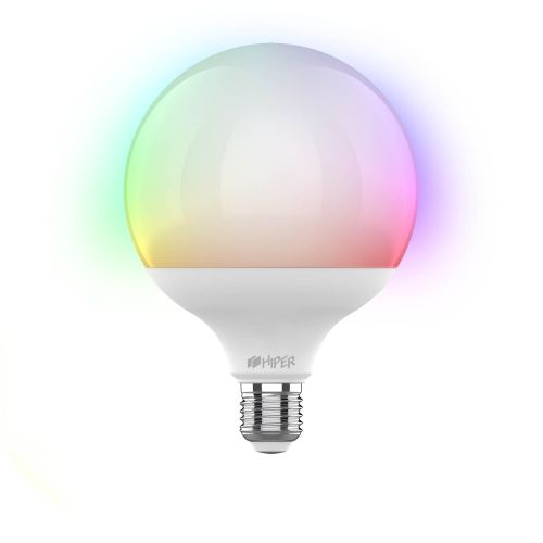 Лампа HIPER IoT LED R2 RGB умная LED/Wi-Fi/Е27/Globe G125/регулируемая яркость и цвет/14Вт/2700К-650
