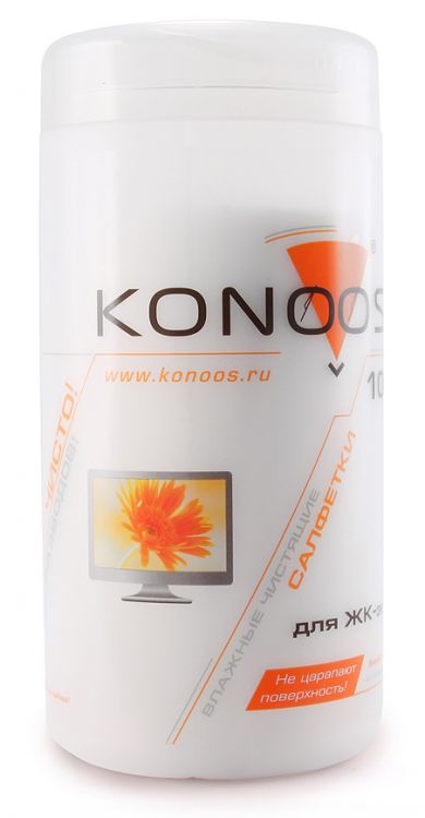Салфетки Konoos KBF-100 для ЖК-экранов 100 шт. салфетки konoos для жк экранов в банке kbf 100