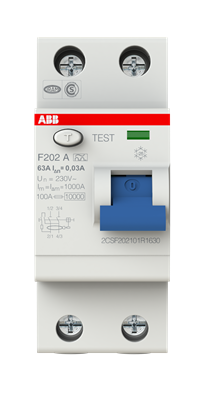 Выключатель дифференциального тока (ВДТ, УЗО) ABB 2CSF202101R1630 F202A 2Р 63А 30mA (А)