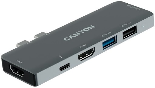 

Док-станция Canyon DS-05B USB Type-C, 2*HDMI, USB-A 3.0, USB-A 2.0, TF, SD, темно-серый, DS-05B