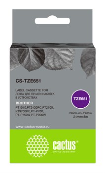 

Картридж Cactus CS-TZE651 ленточный черный для Brother 1010/1280/1280VP/2700VP, CS-TZE651