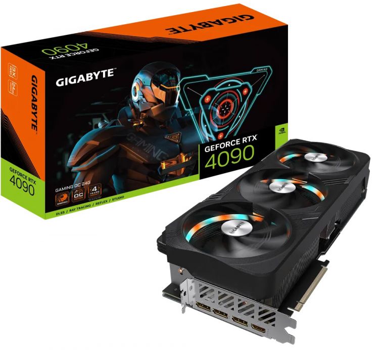 Видеокарта PCI-E GIGABYTE GeForce RTX 4090 GAMING OC (GV-N4090GAMING OC-24GD) 24GB GDDR6X 384bit 4nm 2235/21000MHz HDMI/3*DP