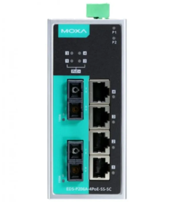 MOXA EDS-P206A-4PoE-SS-SC-T