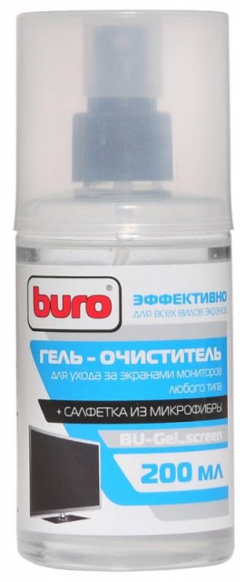 

Набор для чистки Buro BU-Gel_screen (салфетки + гель) для экранов и оптики 200мл, BU-Gel_screen