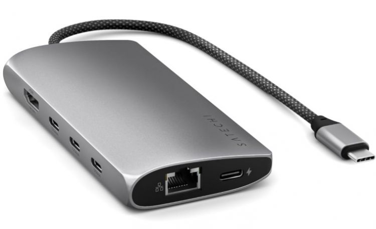 

Док-станция Satechi USB-C Multiport Adapter 8K with Ethernet V3 ST-P8KEM 6xUSB Type-C, HDMI, RJ-45, SDHC/ microSDHC, space gray, USB-C Multiport Adapter 8K with Ethernet V3