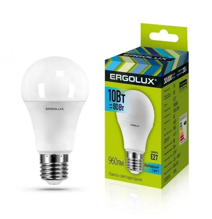 фото Ergolux LED-A60-10W-E27-4K