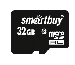 

Карта памяти MicroSDHC 32GB SmartBuy SB32GBSDCL10-00 class 10 (без адаптера), SB32GBSDCL10-00