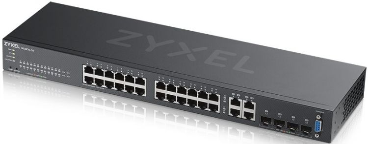 

Коммутатор ZYXEL NebulaFlex Pro GS2220-28 GS2220-28-EU0101F L2, rack 19", 24xGE, 4xCombo (SFP/RJ-45), бесшумный, автономное/облачное управление, NebulaFlex Pro GS2220-28