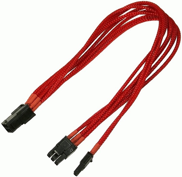 

Переходник Nanoxia NXP683ER 6-pin PCI-E в 8-pin (6+2), 30см, индивидуальная оплетка, красный, NXP683ER