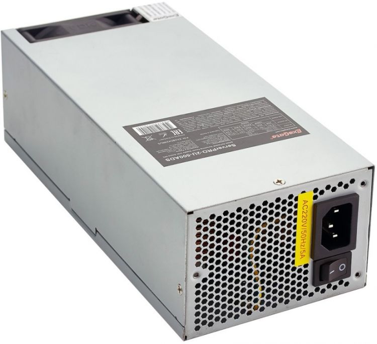 Блок питания Exegate ServerPRO-2U-600ADS EX280430RUS 600W (2U, APFC, КПД 87% (80 PLUS Silver), 6cm b