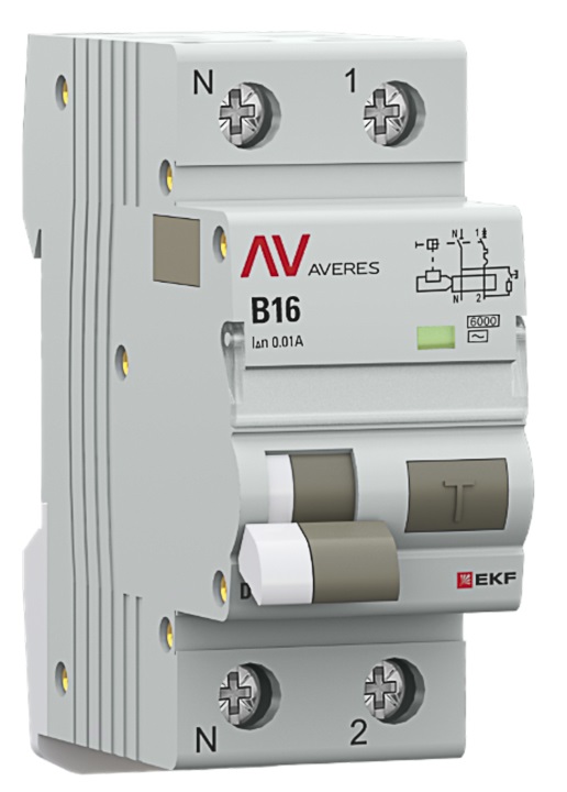 

Автомат дифференциальный EKF rcbo6-1pn-16B-10-ac-av DVA-6 1P+N 16А (B) 10мА (AC) 6кА AVERES, rcbo6-1pn-16B-10-ac-av