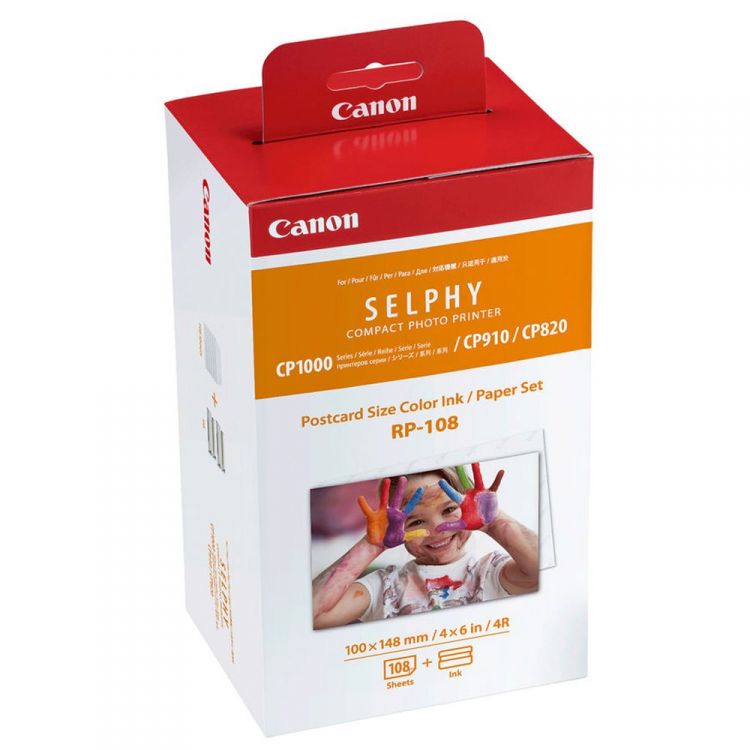 цена Набор для печати Canon RP-108 8568B001 комплект бумага + цветные красители для Selphy CP820/CP910/CP1200/PCC-CP400/PCP-CP400 10x15/108л.