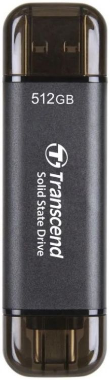 

Внешний SSD USB 3.2 Gen 2 Type-C Transcend TS512GESD310C ESD310C 512GB Type C/А 1050/950MB/s черный, TS512GESD310C