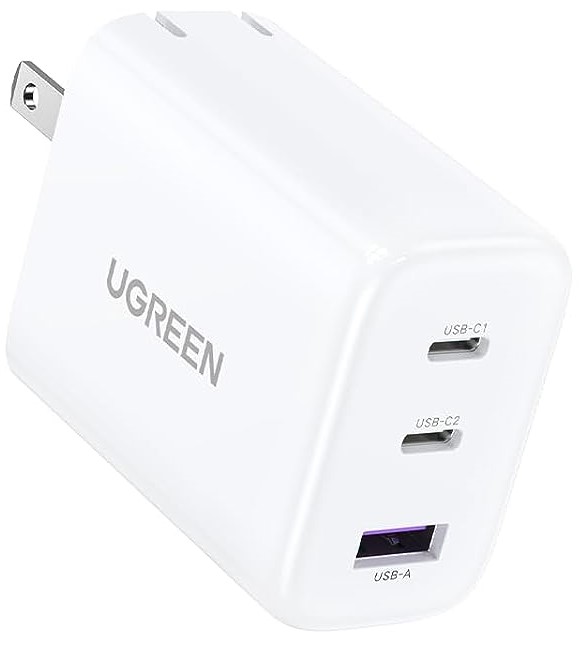 

Зарядное устройство сетевое UGREEN CD275 90496 65W, 2*USB Type-C, USB Type-А, белое, CD275