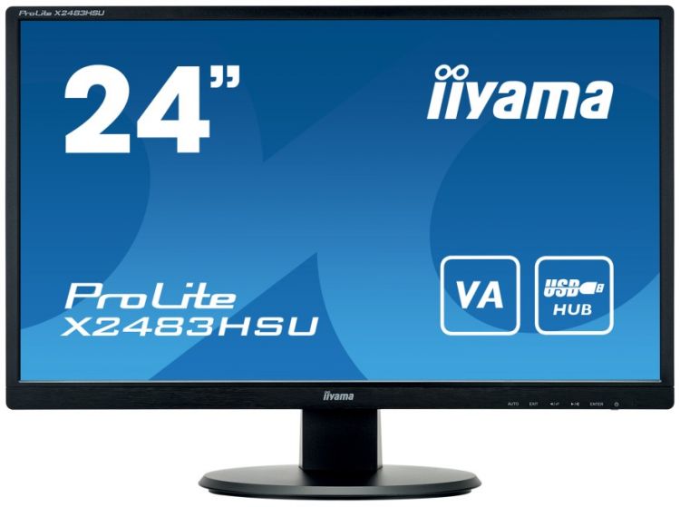 

Монитор 23,8" Iiyama X2483HSU-B5 черный VA LED 16:9 HDMI M/M матовая 250cd 178гр/178гр 1920x1080 75Hz DP FHD USB 3.9кг, X2483HSU-B5