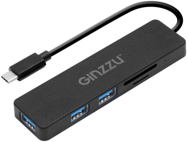 

Карт-ридер Ginzzu GR-899UB Type-C, 3xUSB 3.0+U3:SD/microSD, GR-899UB