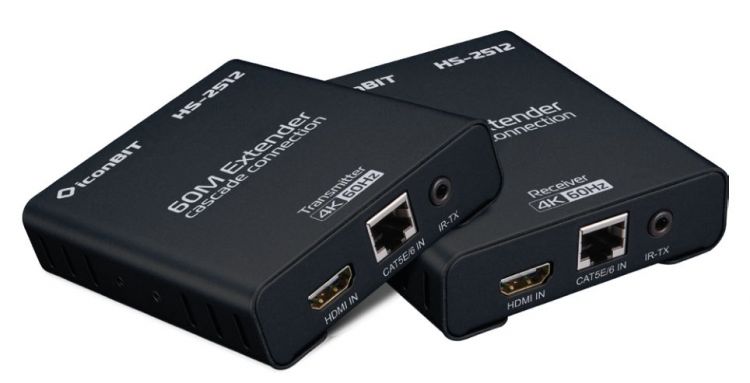 

Удлинитель сигнала IconBit HS-2512 HDMI поддержка 4К60, дистанция до 60 метров, HS-2512