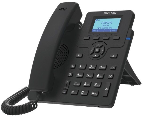 Телефон VoiceIP Dinstar C60UP 2xEthernet 10/100, LCD 132x64, 2 аккаунта SIP, 5-ти сторонняя конференция, POE
