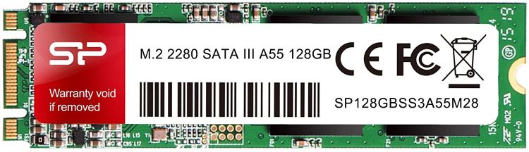 

Накопитель SSD M.2 2280 Silicon Power SP128GBSS3A55M28 A55 128GB SATA 6Gb/s 3D TLC 560/480MB/s MTBF 1.5M, SP128GBSS3A55M28