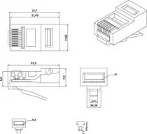 Hyperline PLUG-8P8C-U-C5-100