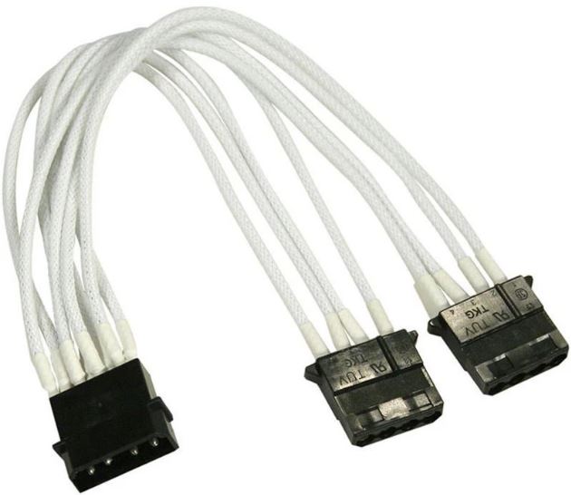 

Разветвитель Nanoxia NX4PY2EW 4-pin MOLEX в 2 х 4-pin MOLEX, 20 см, индивидуальная оплетка, белый, NX4PY2EW