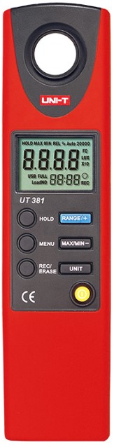 Люксметр UNI-T UT381 0 ~ 20000 Lux, USB, цвет красный, размер 45x195x26