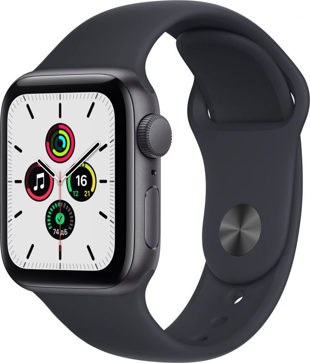 

Часы Apple Watch SE 2021 40mm Space Grey Aluminium Case with Midnight Sport Band, Watch SE 2021 40mm