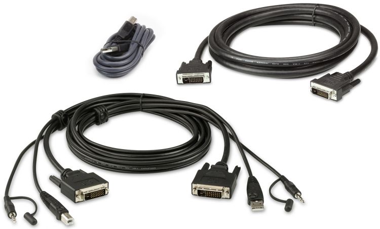 

Комплект Aten 2L-7D03UDX5 кабелей USB, DVI-D Dual Link для защищенного KVM-переключателя (3м), 2L-7D03UDX5