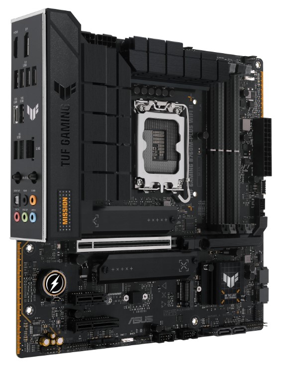 

Материнская плата mATX ASUS TUF GAMING B760M-PLUS WIFI II 90MB1HE0-M0EAY0 (LGA1700, B760, 4*DDR5 (7800), 4*SATA 6G RAID, 3*M.2, 3*PCIE, 2.5Glan, WiFi,, TUF GAMING B760M-PLUS WIFI II