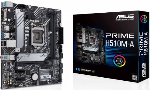 Материнская плата mATX ASUS PRIME H510M-A (LGA1200, H510, 4*DDR4(3200), 4*SATA 6G, M.2, 3*PCIE, 7.1C