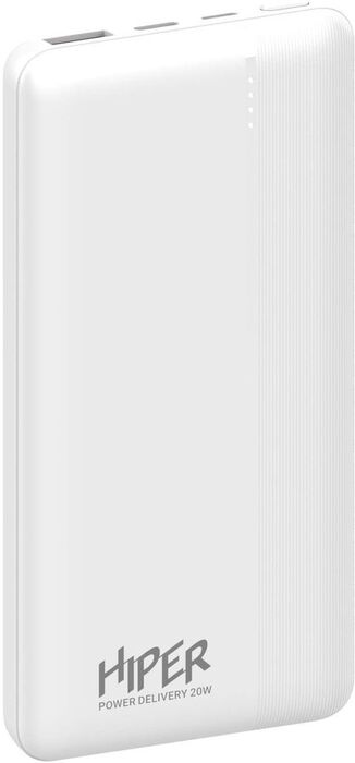 

Аккумулятор внешний HIPER MX PRO 10000 WHITE 10000mAh, 3A, QC, PD, 2*USB, белый, MX PRO 10000 WHITE