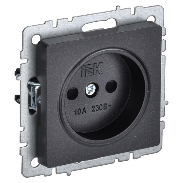 

Розетка без заземления IEK BR-R13-10-K02 BRITE с защитными шторками 10А РСш10-2-БрЧ Черный, BR-R13-10-K02