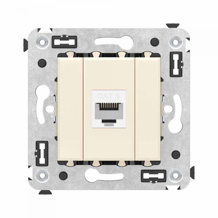 

Розетка компьютерная DKC 4405693 RJ-45 без шторки в стену, кат.6 одинарная, "Ванильная дымка", "Avanti", 4405693