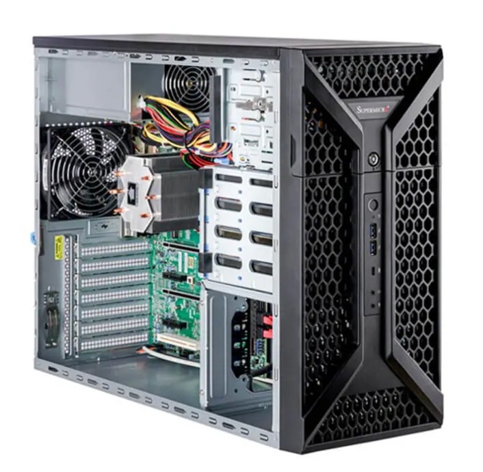 Серверная платформа Supermicro SYS-531A-IL (LGA1700, W680, 4*DDR5 (4400), 4*3.5 SATA, 2*5.25, 3*M.2, 4*PCIE, 2.5Glan, Glan, 668W, HDMI, DVI-D, DP, кабель vcom dp m dvi 24 5 f ca332