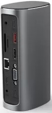 цена Док-станция Vention TPJH0-EU USB-C to HDMI/VGA/USB 3.1 Gen 2/USB 3.1 Gen 2-C/USB 3.0x2/RJ45/SD/TF/TRRS 3.5mm/PD/aluminum/gray
