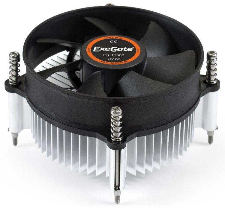 Кулер Exegate EK-11508 EX286138RUS LGA775/1150/1151/1155/1156 (Al, 90mm fan, 2200rpm, 48CFM, 22dBA, 4 pin, TDP 75W) Retail color box new diy ga92s2h 4 pin 90mm vga gtx 1060 stormx gpu cooling fan suitable for palit gtx 1060 stormx graphics cooling fan