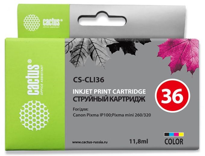 

Картридж Cactus CS-CLI36 для Canon Pixma 260 цветной 250 стр., CS-CLI36