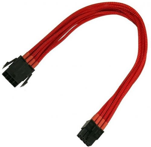 Удлинитель Nanoxia NX8PE3ER 8-pin PCI-E, 30см, индивидуальная оплетка, красный