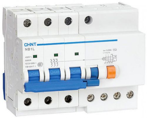 Автоматический выключатель дифф. тока (АВДТ) CHINT 198032 3P, тип хар-ки C, 25А, 100mA, тип AС, 6кА
