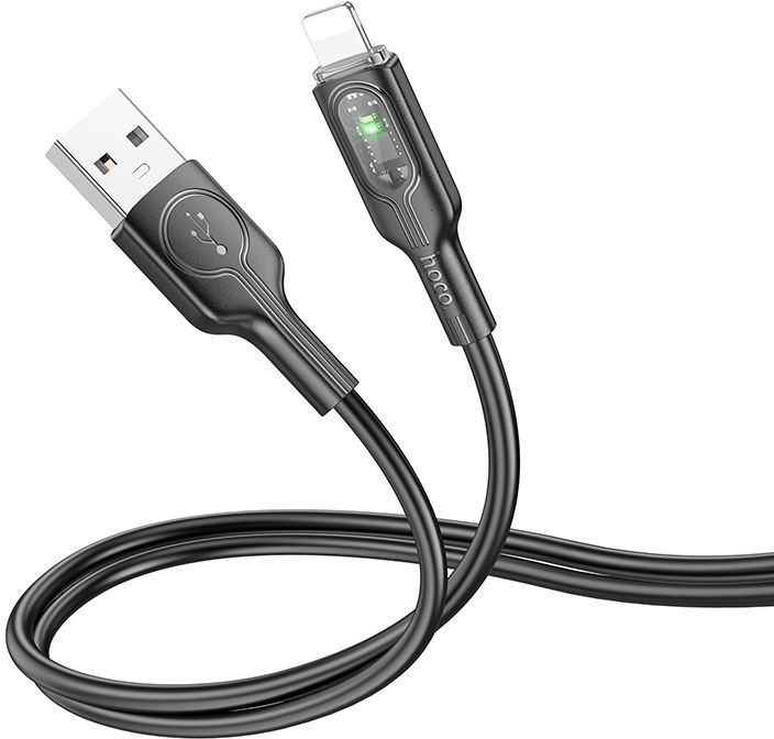 

Кабель интерфейсный Hoco U120 IP USB (m)-Lightning (m) 1.2м черный коробка (2002426), U120 IP