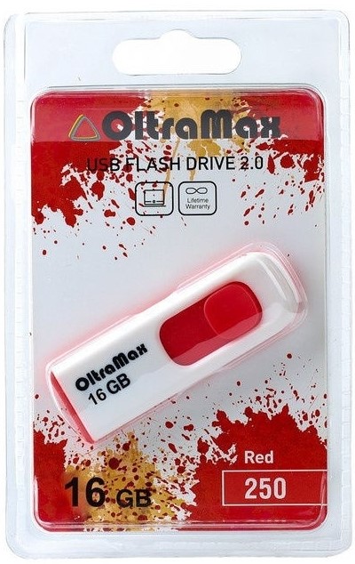 

Накопитель USB 2.0 16GB OltraMax OM-16GB-250-Red 250, красный, OM-16GB-250-Red